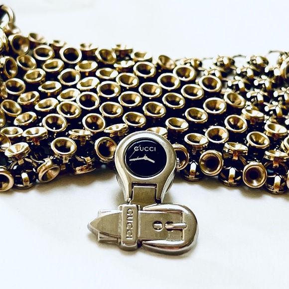 Gucci Accessories - Gucci Silver pin or brooch with watch details.
